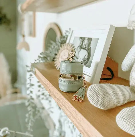 3 Little Crowns - Vegan Leather Dummy Case - Sage - Birds & Bees baby boutique