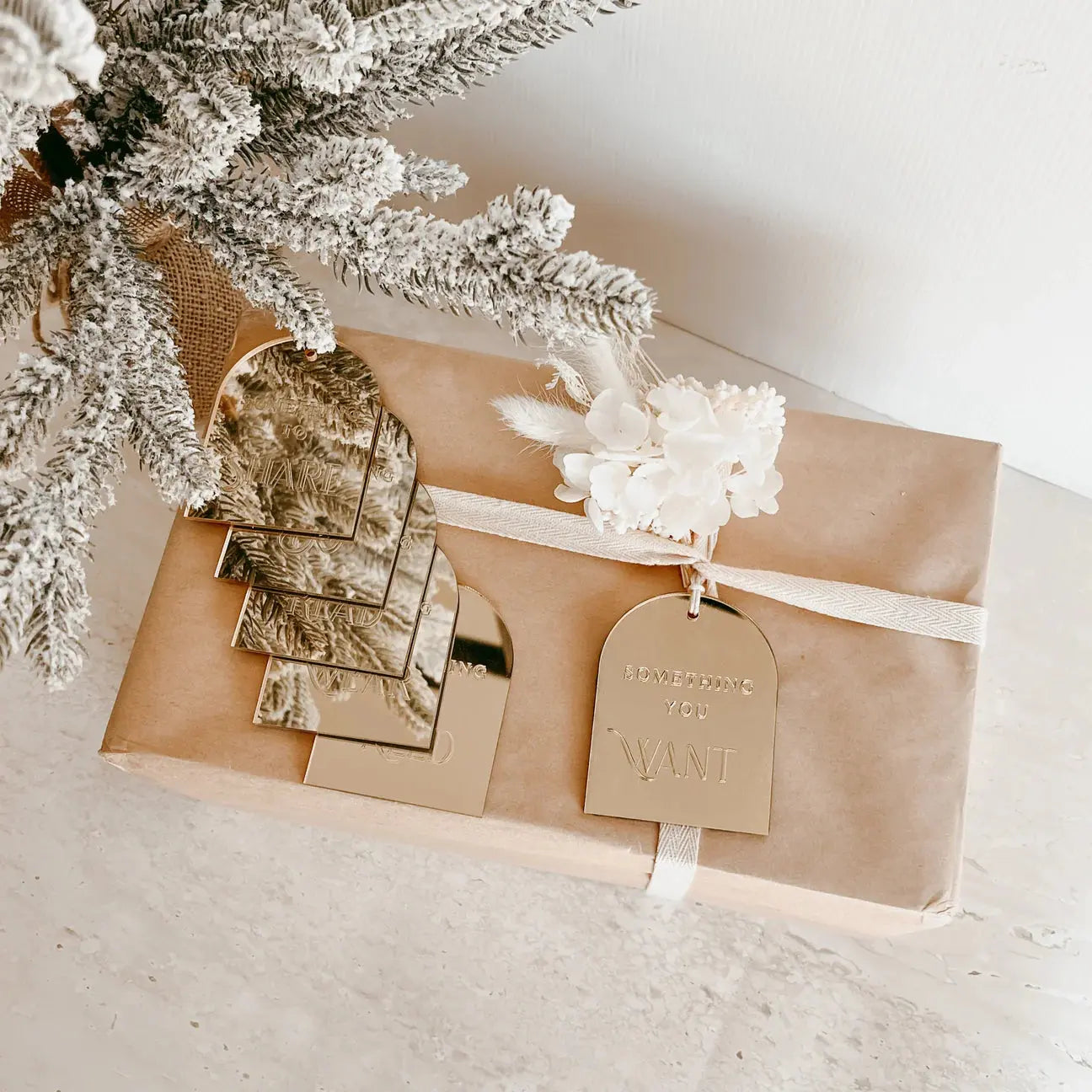 Gold Acrylic Mindful Gift Tags (Set of 6) Birds & Bees baby boutique