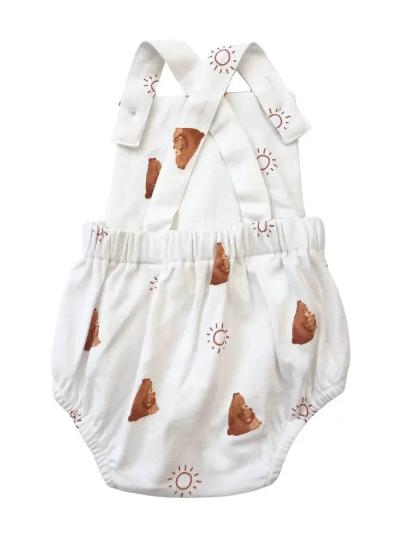 Bohemian Bright - Baby Bear White Play Suit - Birds & Bees baby boutique