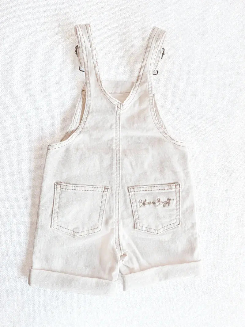 Bohemian Bright - White Denim Overalls - Birds & Bees baby boutique