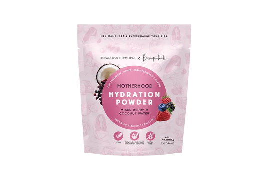 Franjos kitchen - motherhood hydration powder Birds & Bees baby boutique