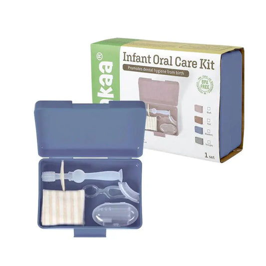 Haakaa - Kids Oral Care Set - Blue Stone - Birds & Bees baby boutique
