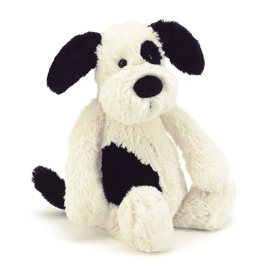 Jellycat - Bashful Black & Cream Puppy - Birds & Bees baby boutique