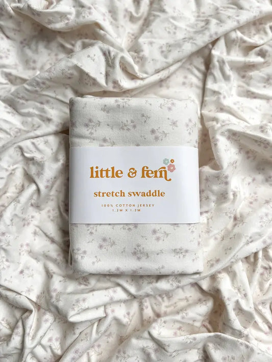 Little and Fern - Paisley Lilac | Jersey Swaddle - Birds & Bees baby boutique