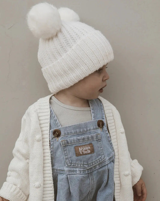Twin Collective - Baby overall worn clear blue Birds & Bees baby boutique